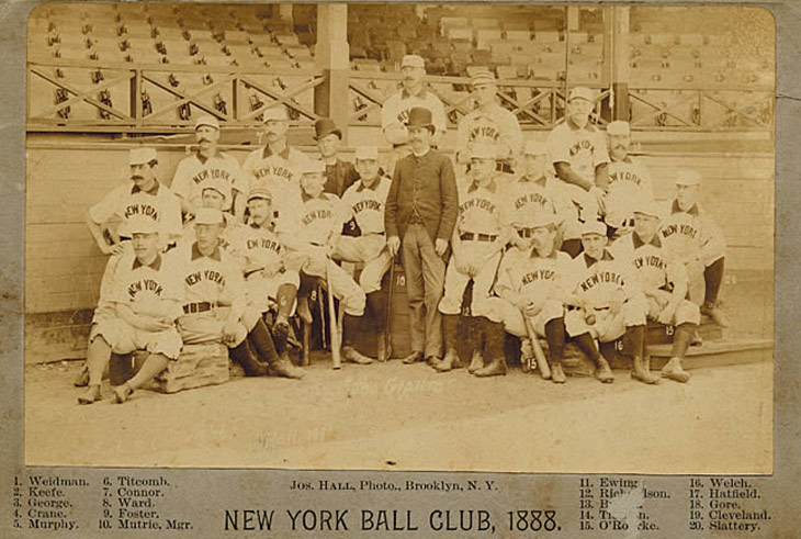 Baseball history photo: &ldquo;The Giants,&rdquo; New York Ball Club, 1888. Click photo to return to previous page.