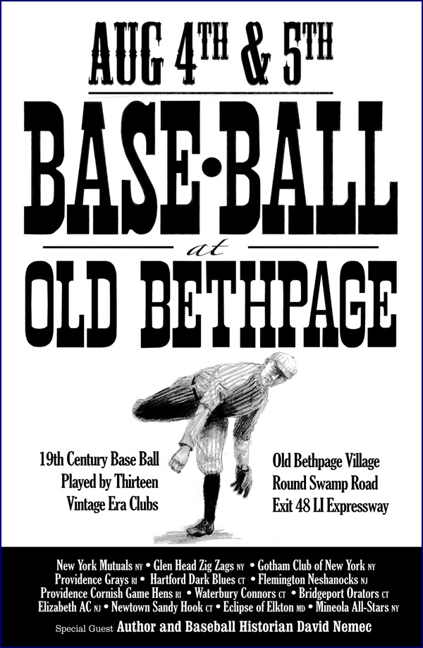 Baseball history photo: Old Bethpage Base-Ball Poster. Click photo to return to previous page.